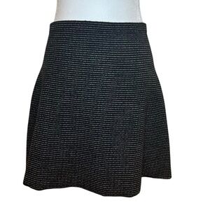 Theory - "Doreene O Noble" Mini Skirt, A-Line, Wool - Size M, Black, Blue, White